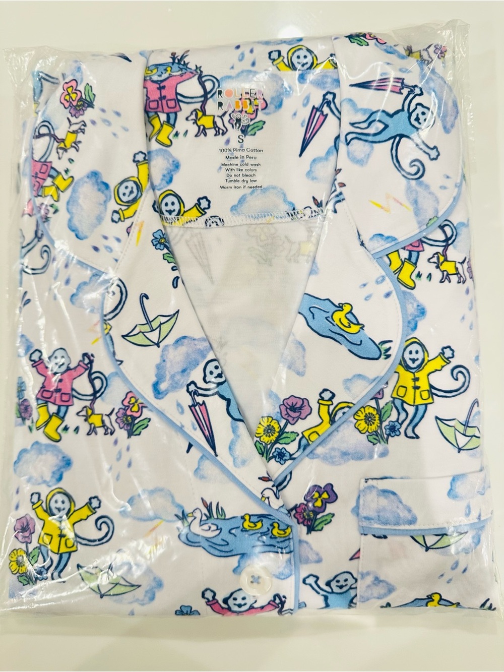 Roller Rabbit April Shower Long Sleeve Polo Pajama Set